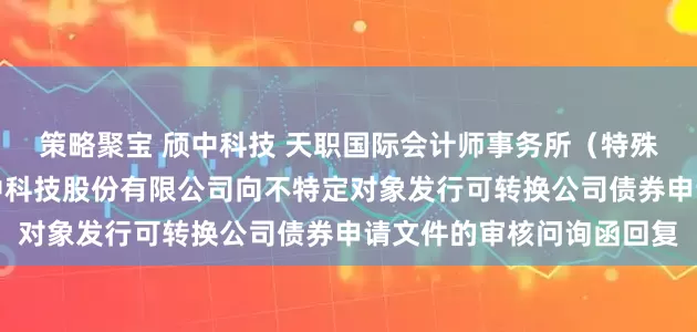 策略聚宝 颀中科技 天职国际会计师事务所（特殊普通合伙）关于合肥颀中科技股份有限公司向不特定对象发行可转换公司债券申请文件的审核问询函回复